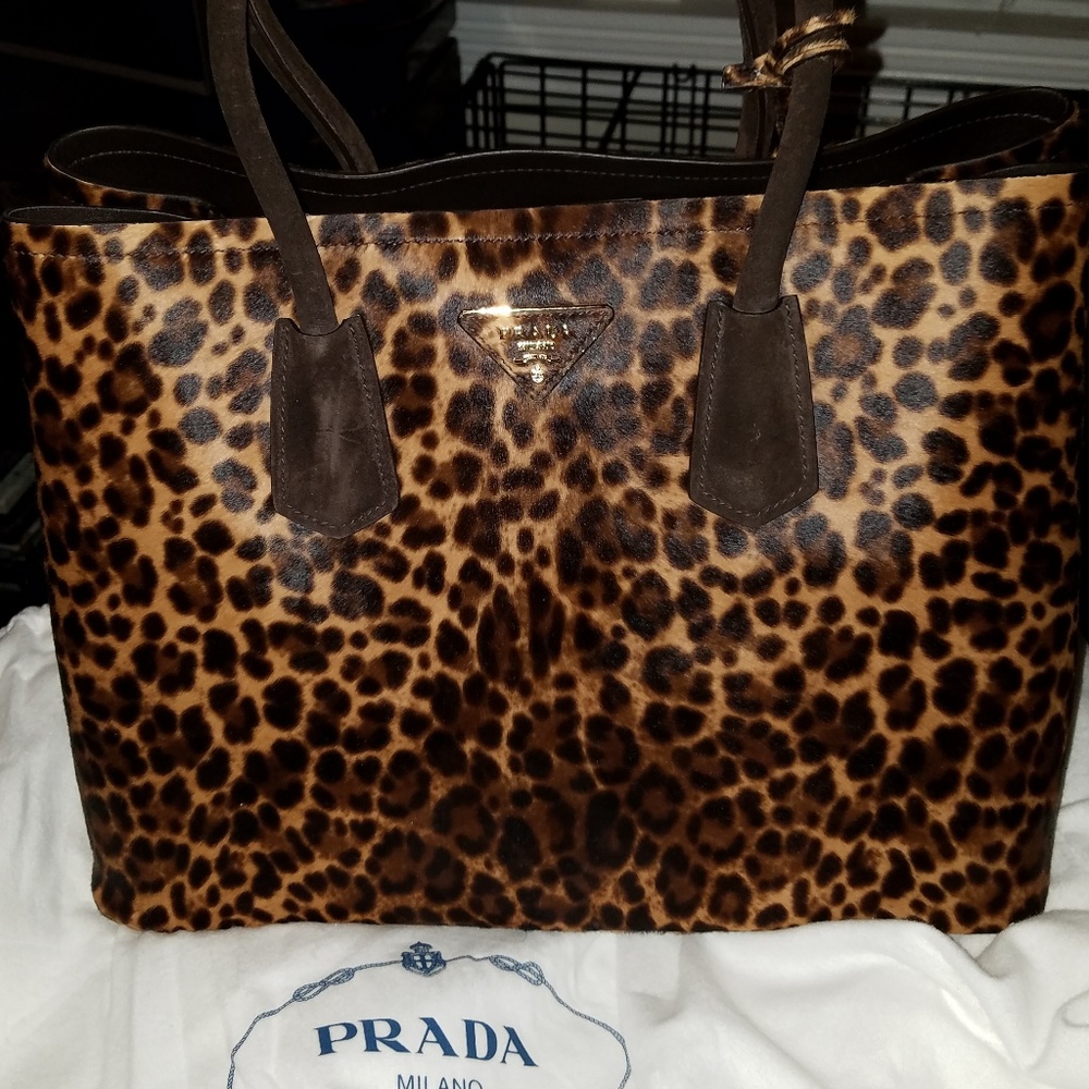 Authentic Prada Leopard Print Tote